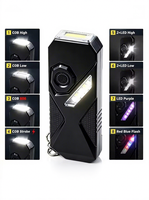 Lampe de poche compacte, étanche, rechargeable, LED, longue durée de vie de la batterie, porte-clés portable multifonctionnel, fixation magnétique