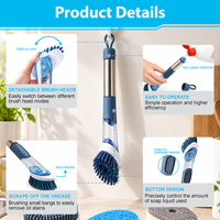 Brosse de nettoyage de cuisine personnalisée avec distributeur de savon intégré, idéale pour les acheteurs en gros et les marques privées (OEM)