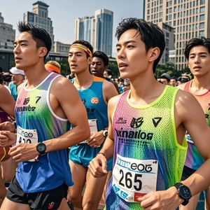 100% Polyester Unisex O-Neck Knitted T-Shirt Quick Dry Digital Printing Moisture <b>Wicking</b> Oversized Fit Running Event Marathon - Product Image 4