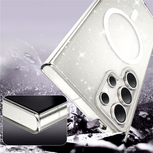 Étui <span class=keywords><strong>de</strong></span> téléphone minimaliste fin et transparent avec paillettes magnétiques en TPU PC, résistant aux chocs et aux chutes pour <span class=keywords><strong>Samsung</strong></span> S26 Ultra Plus - Product Image 3