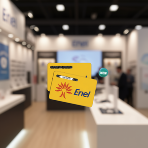 Carta Gratta e Vinci Enel Gialla con Adesivo Promozionale, Logo e Testo - Product Image 3