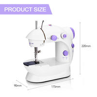 Machine à coudre surjeteuse électrique portable haute vitesse D&D 2025 avec lumière LED, coupe-fil et alimentation automatique pour usage domestique