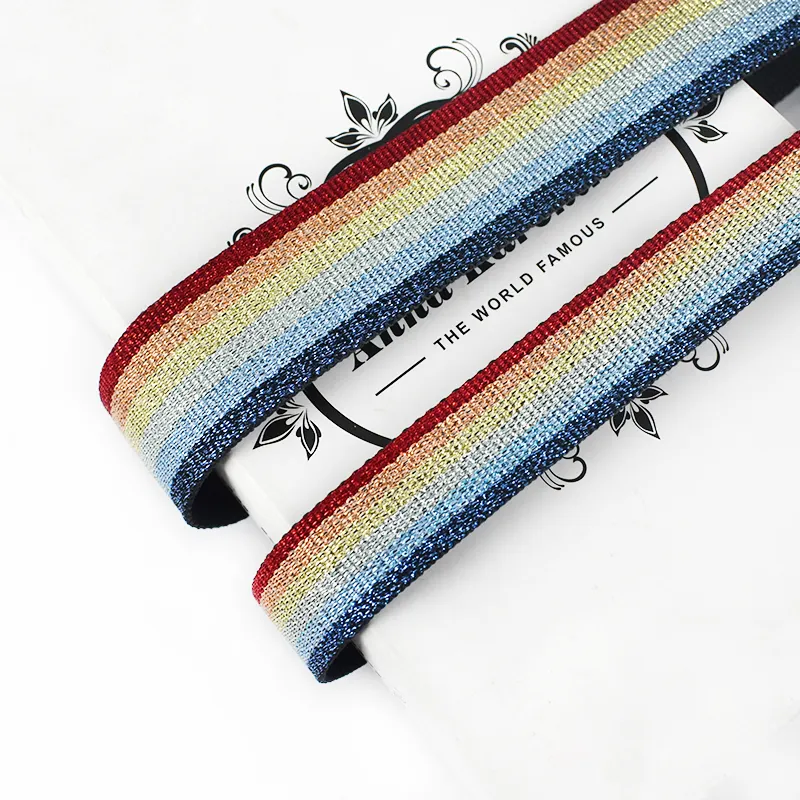 Deepeel RD146 25/38mm Taschen riemen Näh zubehör Kleidung Dekoration Jacquard Polyester Gurtband Regenbogenst reifen Bedrucktes Gurtband