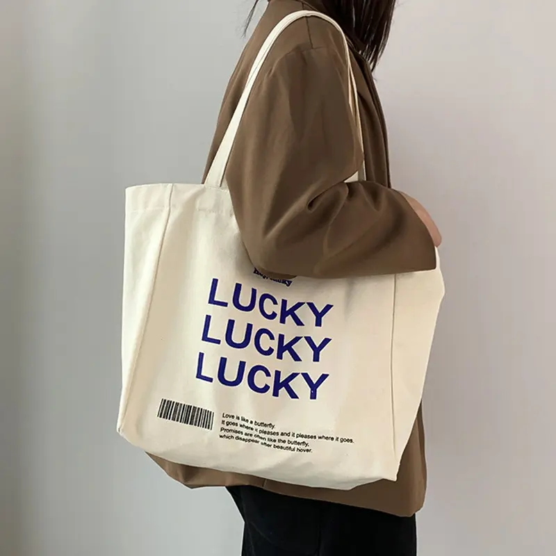 New Fashion Printed Canvas Tote Bag Ladies Casual All Match Canvas Bags Shoulder Canvas Tote Bag for Beach