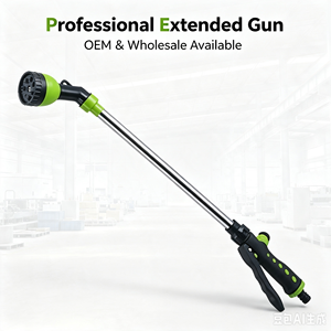 Telescopic Aluminum Garden Watering Wand with Pivoting Multi-Pattern Spray Head