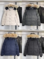 Parka Homme Personnalisée Tendance avec Capuche en Fourrure de Loup, Fermeture Éclair Respirante, Manteau d'Hiver Style Décontracté, Traitement Enduit, Sac Anti-Poussière Canadien
