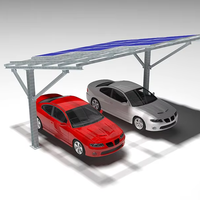 Structure de carport solaire fixe au sol en aluminium haute résistance ou acier au carbone, sur mesure OEM, auvent de stationnement pare-soleil