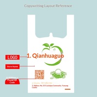 Op maat gemaakte biologisch afbreekbare vest-tasjes voor supermarkt, fruitbezorging & afhaalverpakkingen - Herkomst Guangdong