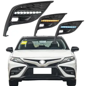 YZX LED fendinebbia luci luci diurne DRL luce di guida bianca con indicatore di direzione giallo per Toyota Camry 2021 2022 2023