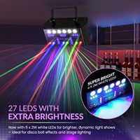 Projecteur LED RGB+UV Wuzstar - Lumières de disco activées par le son, effets stroboscopiques DMX pour DJ/éclairage de scène, bars KTV, clubs, mariages