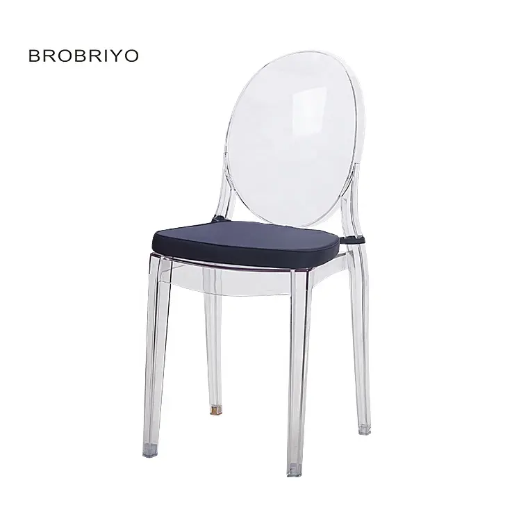 Silla de comedor con respaldo alto para fiesta, sillón moderno de plástico y cristal, acrílico transparente, para boda y bar, precio barato