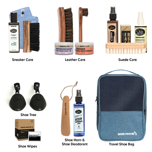 Shoe Mistri Shoe Care Kit Complete Cleaning & Protection Set with Shoe Trees Brushes <b>Cleaner</b> Conditioner Cloth Travel <b>Bag</b> - Product Image 2