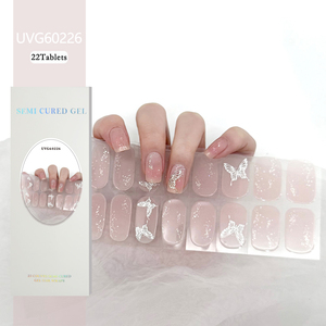 <span class=keywords><strong>Precio</strong></span> Directo de Fábrica, 22 Tiras/Hoja, Pegatinas de Uñas de Gel Semi Curadas, Multicolores, Necesita Lámpara UV LED - Product Image 1