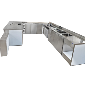 Bancone in Acciaio <span class=keywords><strong>Inox</strong></span> Lanxin, Scrivania per Reception di Caffetterie, <span class=keywords><strong>Bar</strong></span> per Negozi di Tè al Latte Personalizzabile - Product Image 3