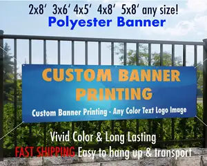 Banner de poliéster para publicidade personalizada, bandeira de sublimação à prova d'água, bandeira de cerca em tecido com impressão de 5 metros