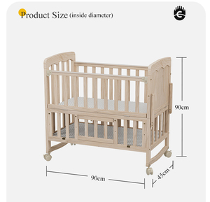 Nuovo Arrivo Culla in Legno per Neonati con Zanzariera, Funzione Dondolo e Apertura Laterale per Letto Adulti, 2 Colori, Direttamente dalla Fabbrica - Product Image 2