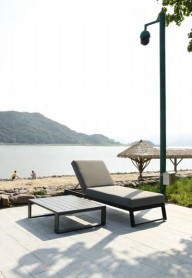 เก้าอี้เลานจ์แบบมีโครงทำจากอลูมิเนียมและเบาะรองนั่งหนาเฟอร์นิเจอร์ริมชายหาดในสวน - Product Image 3