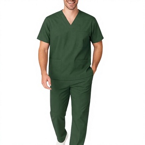 Uniformes Médicos de Alta Calidad Unisex al por Mayor con Logotipo Personalizado, Conjuntos de Pantalones y Blusa con Cuello en V, Uniformes de Hospital, Tela de Rayón Tejida - Product Image 2