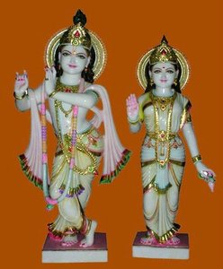 White Marble Radha Krishna Statue <b>Painted</b> Best Quality Statue Indian Wholesaler Top Class High Quality For Home And Temple Decor - Product Image 4