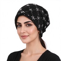 Bonnet souple en dentelle perlée pour femme, idéal pour la chimiothérapie, bonnet de nuit extensible doux, turban, couvre-cheveux, foulard