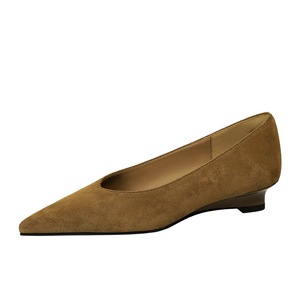 <span class=keywords><strong>Scarpe</strong></span> <span class=keywords><strong>Eleganti</strong></span> Stile Coreano 6300 con <span class=keywords><strong>Tacco</strong></span> <span class=keywords><strong>Basso</strong></span> in Velluto a Punta, <span class=keywords><strong>Scarpe</strong></span> da Donna con Tomaia Bassa a V di Alta Qualità Professionale con Zeppa - Product Image 3