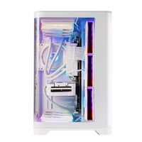 Boîtier PC ATX Snowman de grande taille, format Mid-Tower, avec ventilateurs ARGB en mesh, support de radiateur supérieur 360 mm en option, design gaming en verre trempé