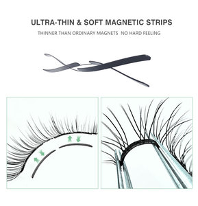 Vente en gros de faux cils magnétiques naturels doux réutilisables à étiquette privée, extensions de cils magnétiques 3D avec applicateur - Product Image 3