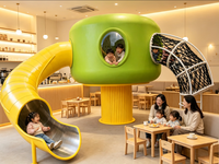 Jouets pour enfants en mousse à structure en acier sur mesure pour espaces commerciaux intérieurs et cafés