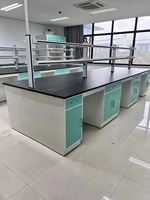 Plan de travail en résine époxy moderne, table de laboratoire, évier, métal, résistant à la saleté chimique, poste de travail pour hôpital, atelier, école, laboratoire