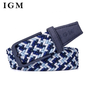 Cuerda tejida Elástico Estiramiento Deportes Tela Cinturón Azul Diseño trenzado a granel Cinturón de <span class=keywords><strong>golf</strong></span> - Product Image 1