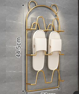 Commerci all'ingrosso Scarpiera pantofole da bagno Rack wc pantofole a parete stoccaggio <span class=keywords><strong>scarpe</strong></span> in metallo Stand Rack - Product Image 4