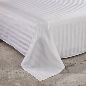 Hotel Leinen 400tc Weiß Bettwäsche Set Bettlaken Set Mit 3cm Streifen 100% Baumwolle Bettwäsche für Hotel-oder Krankenhaus gebrauch - Product Image 5