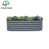 Bac à jardin surélevé ovale en métal ondulé moderne pour patio et jardin, jardinières de qualité professionnelle pour espaces publics, sur mesure