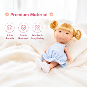 Muñeca <span class=keywords><strong>de</strong></span> Vinilo Suave <span class=keywords><strong>de</strong></span> 24 cm, 3 Estilos, Adorable Muñeca <span class=keywords><strong>de</strong></span> <span class=keywords><strong>Trapo</strong></span> con <span class=keywords><strong>Ropa</strong></span>, Muñeca Interactiva para Niños, Regalo Navideño - Product Image 4