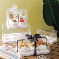 Boîte d'emballage pour pâtisserie de Noël et d'anniversaire, boîtes transparentes en PVC PET pour gâteaux, contenants d'emballage pour muffins et cupcakes