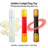Jouet pour chien TPR Squeaky Golden Cudgel, inspiré du Roi Singe, jouet à mâcher texturé doux pour le nettoyage des dents et le jeu interactif avec le chien