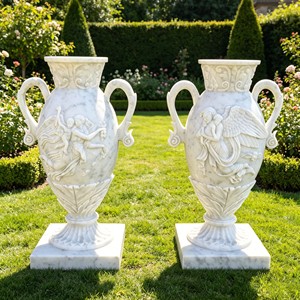 Macetero de mármol con figura de dama arrodillada, escultura europea de mujer, urna de piedra para decoración de jardín, patio o villa, 36-5 Timeless - Product Image 2