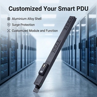 PDU vertical intelligent 8, 10 ou 12 voies avec surveillance en temps réel, en alliage d'aluminium durable, personnalisable en fonction et en module