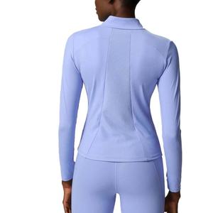 Chaqueta Deportiva de Yoga para Mujer, Personalizada, para Exteriores, con Cremallera, Elástica, Holgada, sin Costuras - Product Image 3