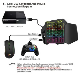 Convertidor de Teclado para Juegos para PS4 Pro, <span class=keywords><strong>PS3</strong></span>, XBOX 360, XBOX ONE, Conexión USB Tipo C, Adaptador para Control de Consola de Juegos - Product Image 4