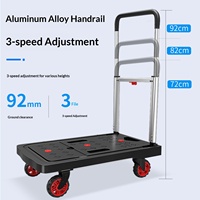 Chariot de manutention pliable compact en aluminium robuste à quatre roues pour bagages, fabriqué par le fabricant
