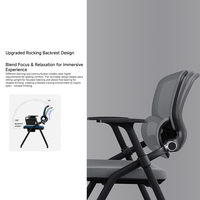 Chaise de conférence ergonomique en maille avec accoudoirs réglables, soutien lombaire et siège en mousse haute élasticité – Prix de gros