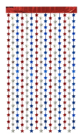 Rideau à franges en feuille d'aluminium étoiles rouges, bleues et argentées, toile de fond patriotique pour les décorations de fête du 4 juillet de l'USA