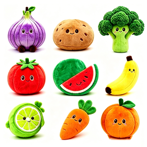 Juguetes de peluche personalizados de frutas y verduras, set de animales de peluche suaves para niños de 3 años en adelante, almohada unisex para aliviar el estrés. - Product Image 1