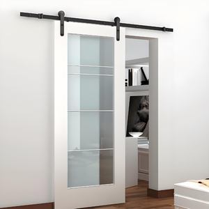 JYing Hochwertige Stahlrahmen-Doppelschicht-Scheunentor aus Glas für den Innenraum des Wohnzimmers - Product Image 4