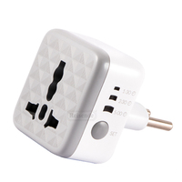 Adaptateur de chargeur Apple lumineux temporisé avec veilleuse, protection contre les surcharges 10A, matériau PC, prise EU, compatible prises 60Hz