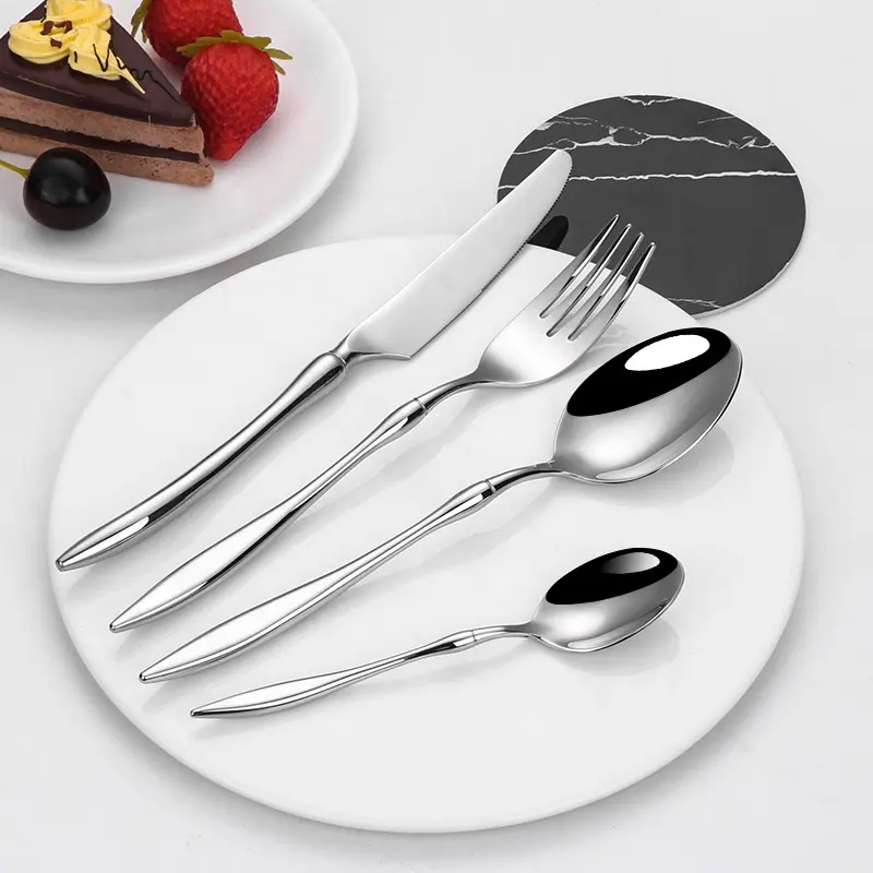 Luxury stainless steel 304 durable wedding party cutlery set customized flatware