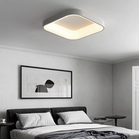 Plafonnier LED Minimaliste Moderne Simple pour Salle à Manger, Carré en Fer, Télécommandé, Style Nordique Transfrontalier pour Chambre Parentale