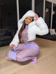 Giacche Corte da Donna <span class=keywords><strong>in</strong></span> Finta <span class=keywords><strong>Pelliccia</strong></span>, <span class=keywords><strong>Cappotto</strong></span> alla Moda <span class=keywords><strong>con</strong></span> <span class=keywords><strong>Cappuccio</strong></span>, Maniche Lunghe - Product Image 5