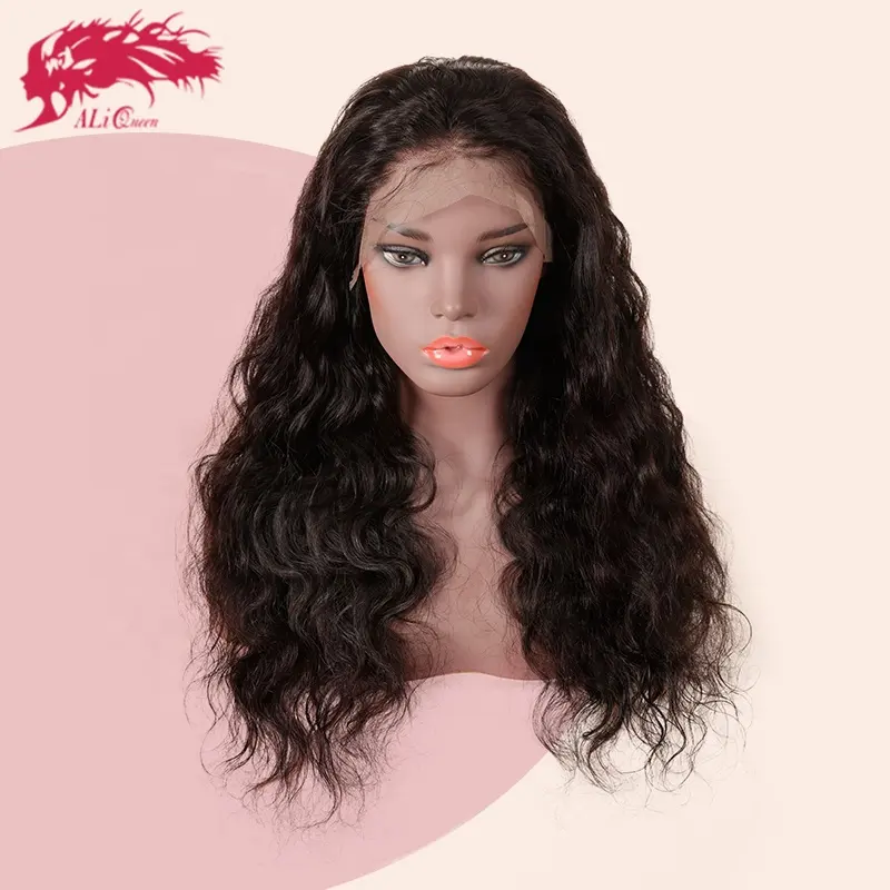 Aliqueen 100% Unprocessed Human Indian Remy Hair Body Wave Lace Front Wigs